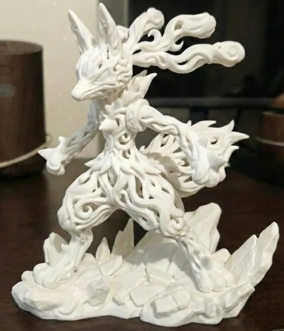 Lucario elemental em impressão 3D